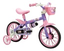 Bicicleta Infantil Reforzada Nathor R12 Rueditas Minnie Rosa Rosa R12