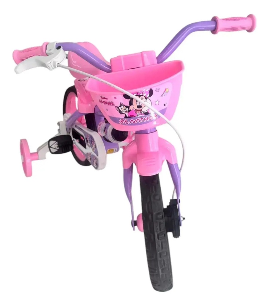 Bicicleta Infantil Reforzada Nathor R12 Rueditas Minnie Rosa Rosa R12