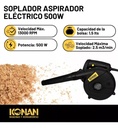Sopladora Eléctrica Konan Kse500 500w Velocidad Variable Negro