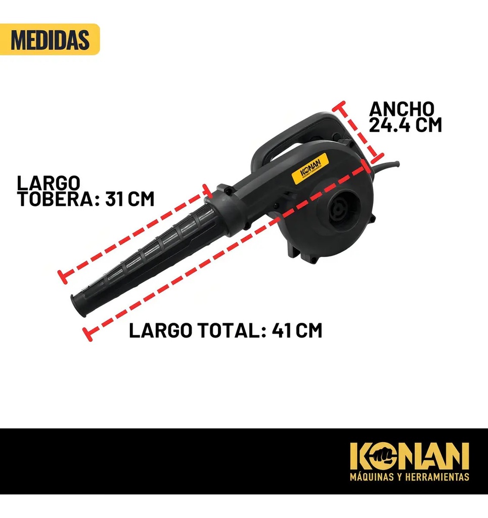 Sopladora Eléctrica Konan Kse500 500w Velocidad Variable Negro