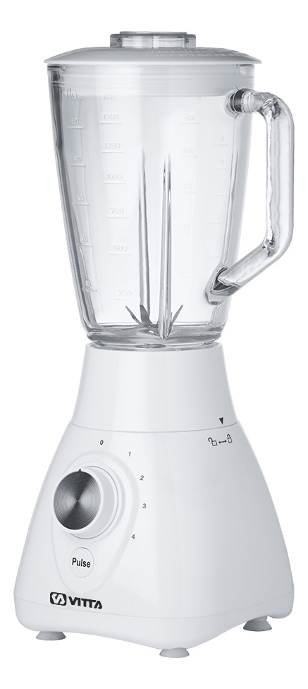 Licuadora Vertical Vitta 4 Velocidades Jarra Vidrio Blanco Blanco