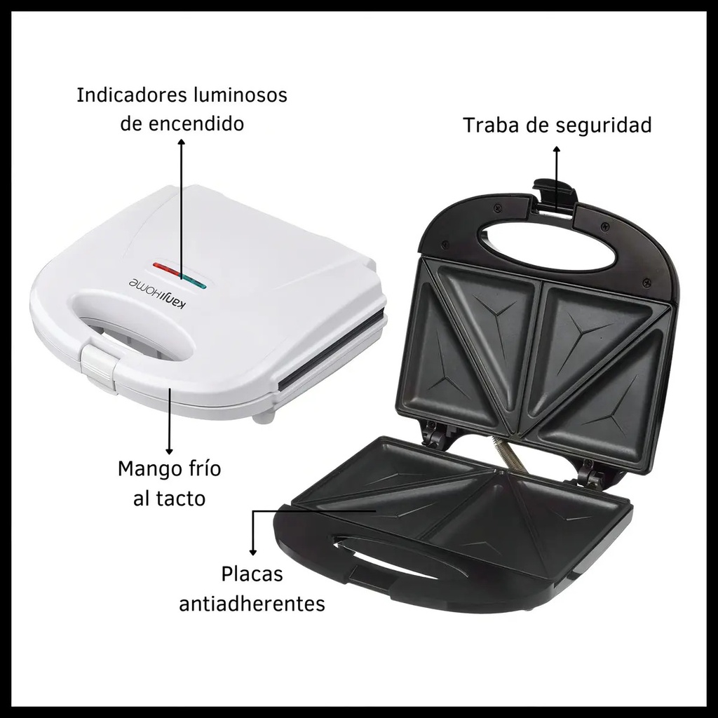 Sandwichera Electrica Kanjihome Kjh-sm700sw Blanca 700w Cts