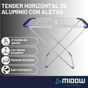 Tender Horizontal De Aluminio Aletas Plegables 173cm Midow Plateado