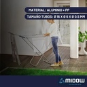 Tender Horizontal De Aluminio Aletas Plegables 173cm Midow Plateado
