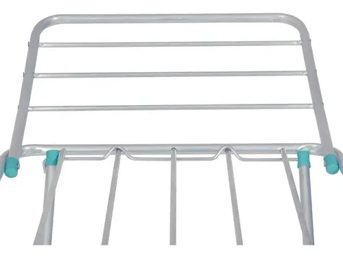 Tender De Piso Para Ropa Mor 006046 De Aluminio Con Alas Plateado