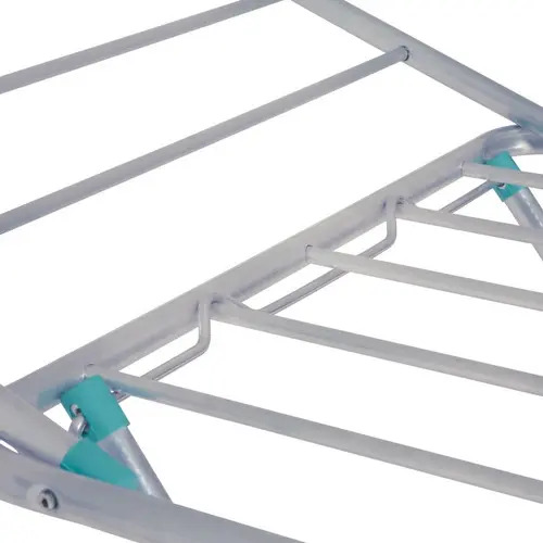 Tender De Piso Para Ropa Mor 006046 De Aluminio Con Alas Plateado
