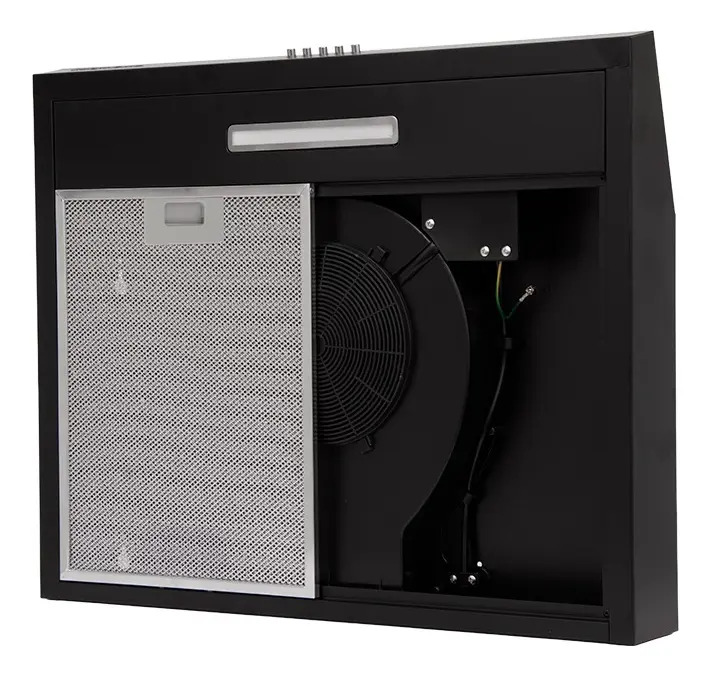 Extractor Purificador Kanji De Cocina 3v Luz Led 120w Filtro Negro