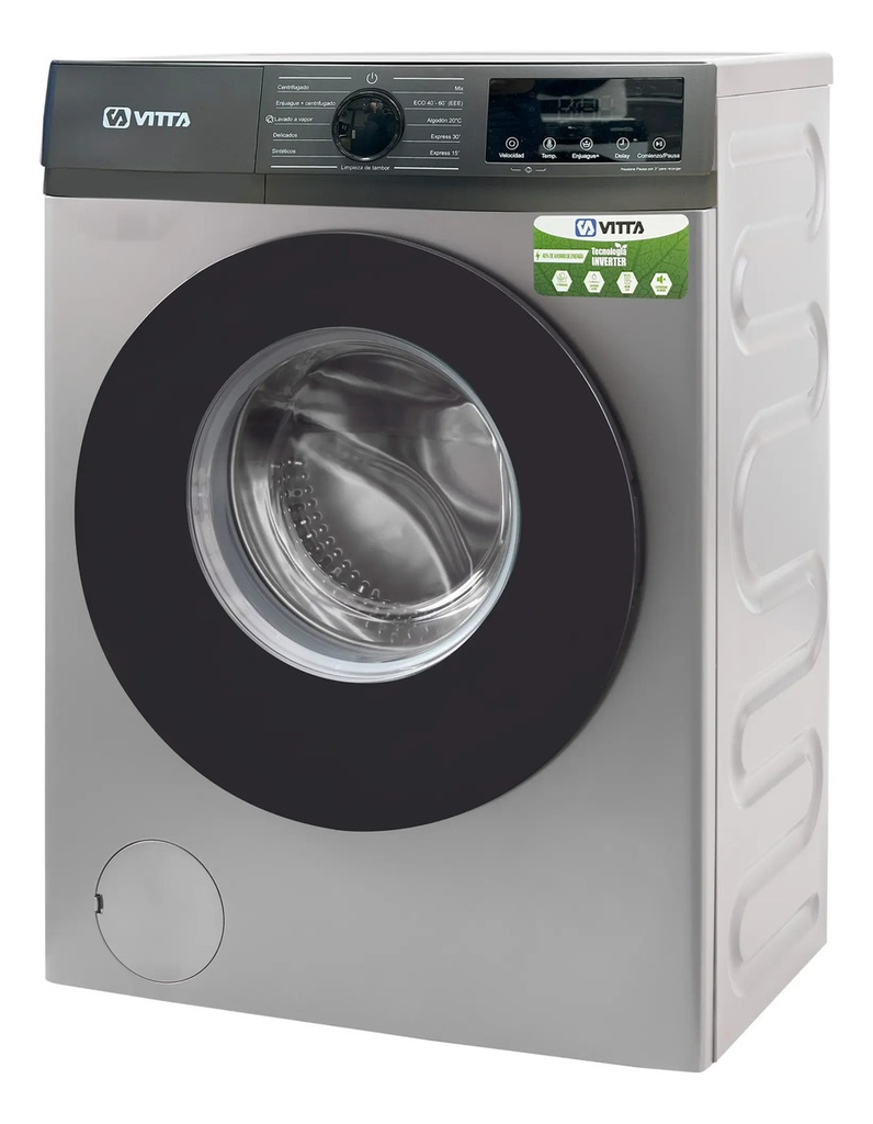 Lavarropas Vitta Inverter 8kg Silver 1200 Rpm Vit-wmcfsl8k