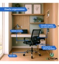 Silla Escritorio Ergonómica Ultrom 103 Black Oficina Negro Malla