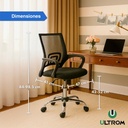 Silla Escritorio Ergonómica Ultrom 103 Black Oficina Negro Malla