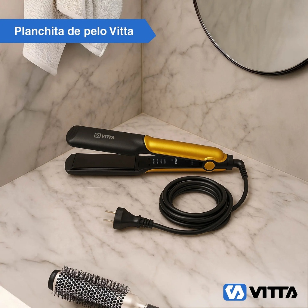Planchita De Pelo Vitta Beauty Ceramica Dorada Vit-hb5002 Dorado