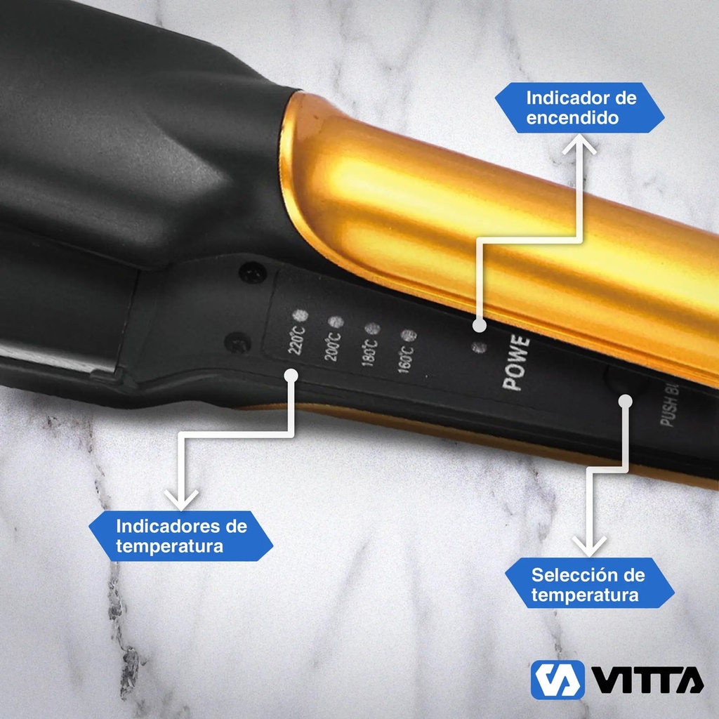Planchita De Pelo Vitta Beauty Ceramica Dorada Vit-hb5002 Dorado
