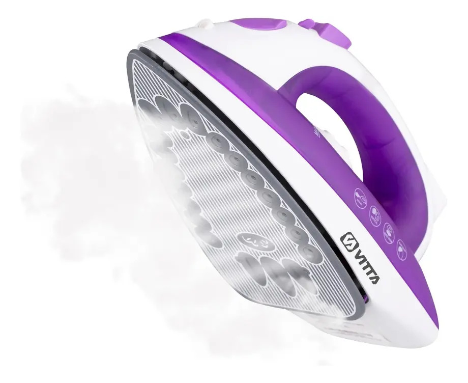 Plancha A Vapor Vitta Base Ceramica 1600w Rociador Violeta