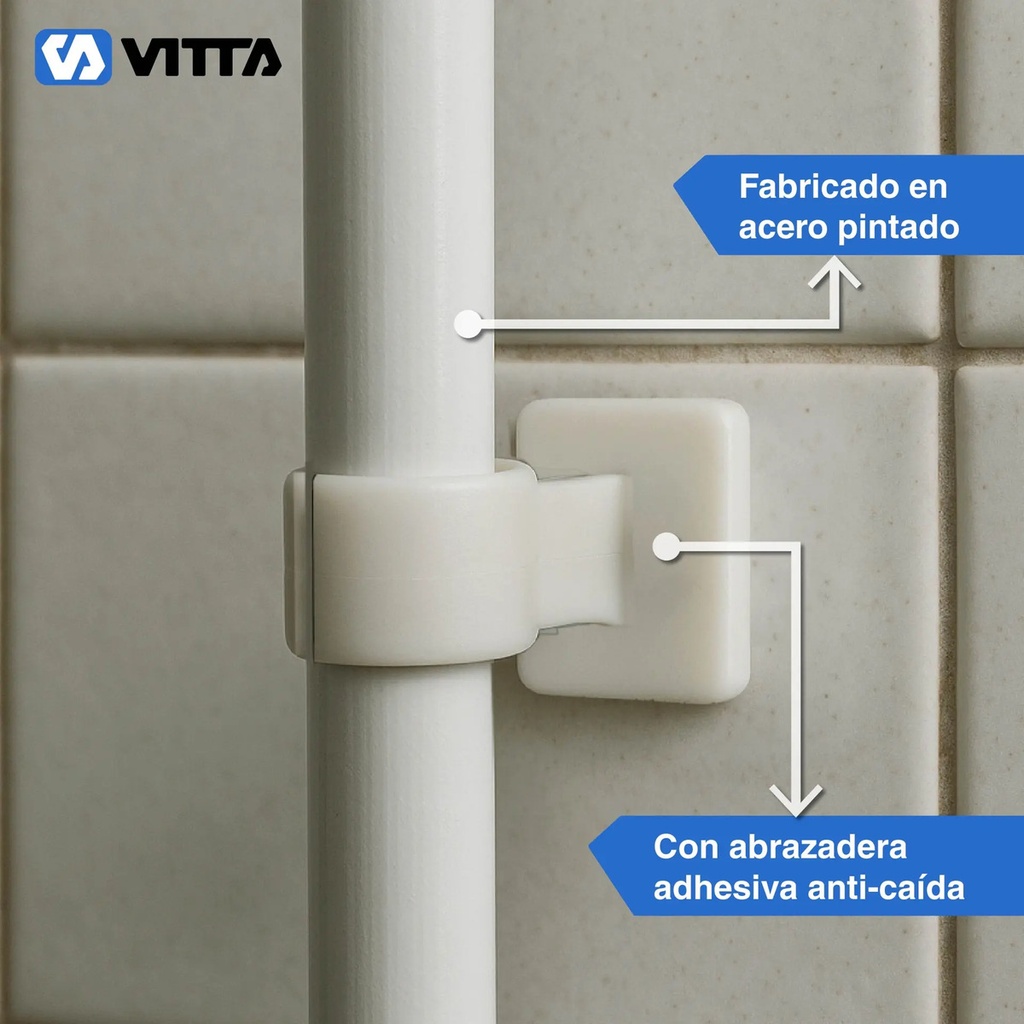 Mueble Organizador De Lavadero Vitta 3 Estantes Bastidor Blanco