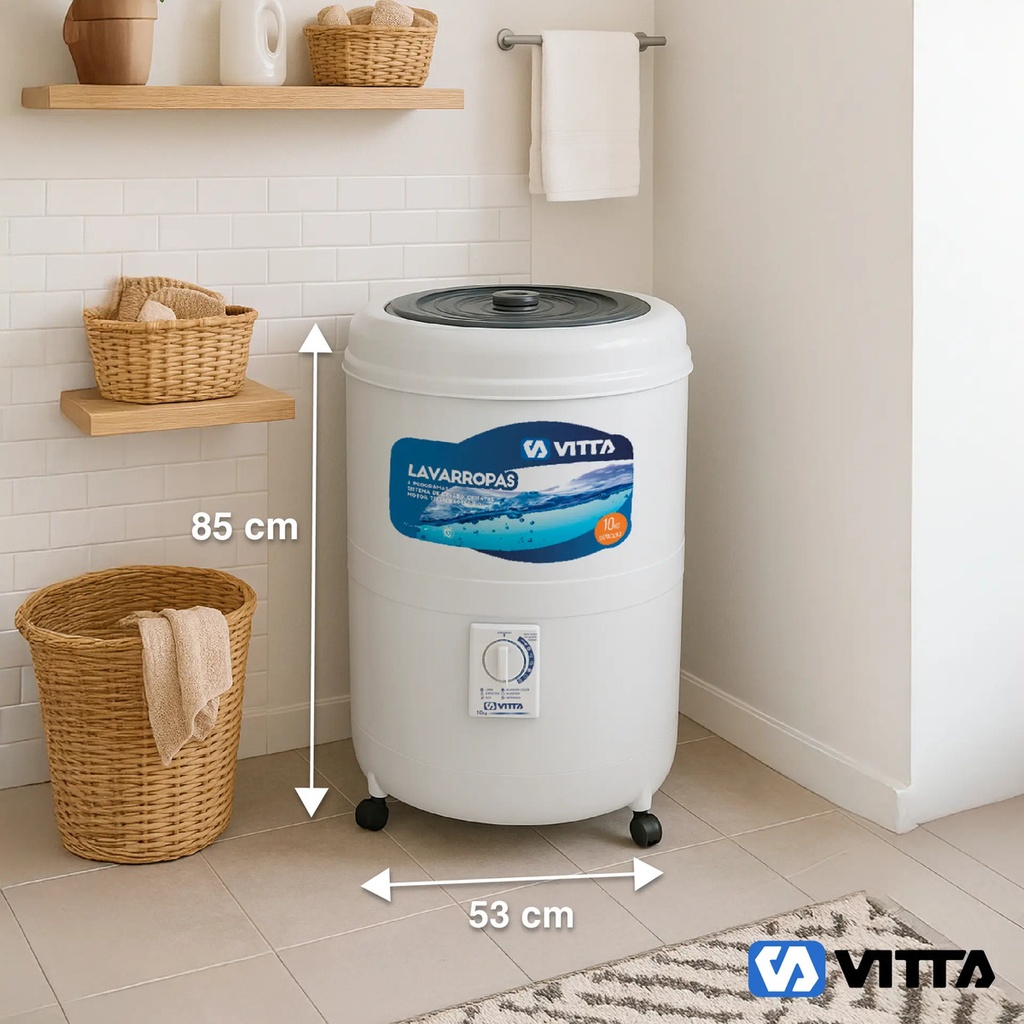Lavarropas Semiautomático Superior 10 Kg 6 Programas Vitta Blanco