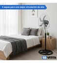 Ventilador Vitta 18  5 Aspas De Pie 90w 1 En 1 1.50m 45.72 Cm 50 Gris Azul Metal 3