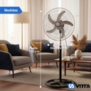 Ventilador Vitta 18  5 Aspas De Pie 90w 1 En 1 1.50m 45.72 Cm 50 Gris Azul Metal 3