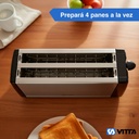 Tostadora 1400w Metal 4 Panes 6 Niveles - Vitta Plateado
