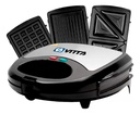 Sandwichera Waflera Grill Tostadora Electrica 3 En 1 Vitta Negro