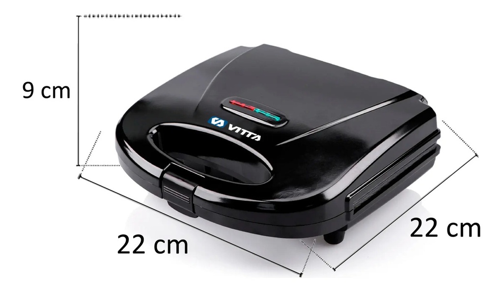 Sandwichera Negra Tostadora Antiadherente 700w Vitta Negro