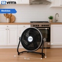 Combo X2 Ventilador Turbo De 20  90w Vitta 5 Aspas Plasticas 50.8 Cm Negro Plástico 5