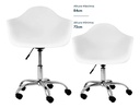 Sillon Eames De Escritorio Oficina Giratorio Con Ruedas Garden Life Color Blanco Cuero Sintético