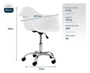Sillon Eames De Escritorio Oficina Giratorio Con Ruedas Garden Life Color Blanco Cuero Sintético