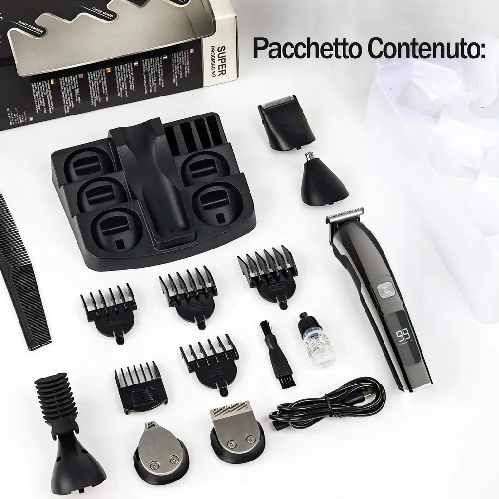 Afeitadora Eléctrica Hombre Westinghouse 6 Funciones Usb Color Negro