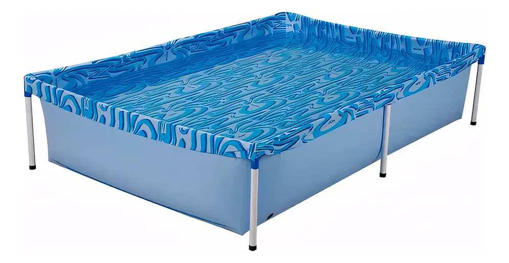 Pileta Estructural Rectangular Morcon Capacidad De 400 Lts Azul Olas