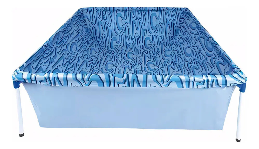 Pileta Estructural Rectangular Morcon Capacidad De 400 Lts Azul Olas