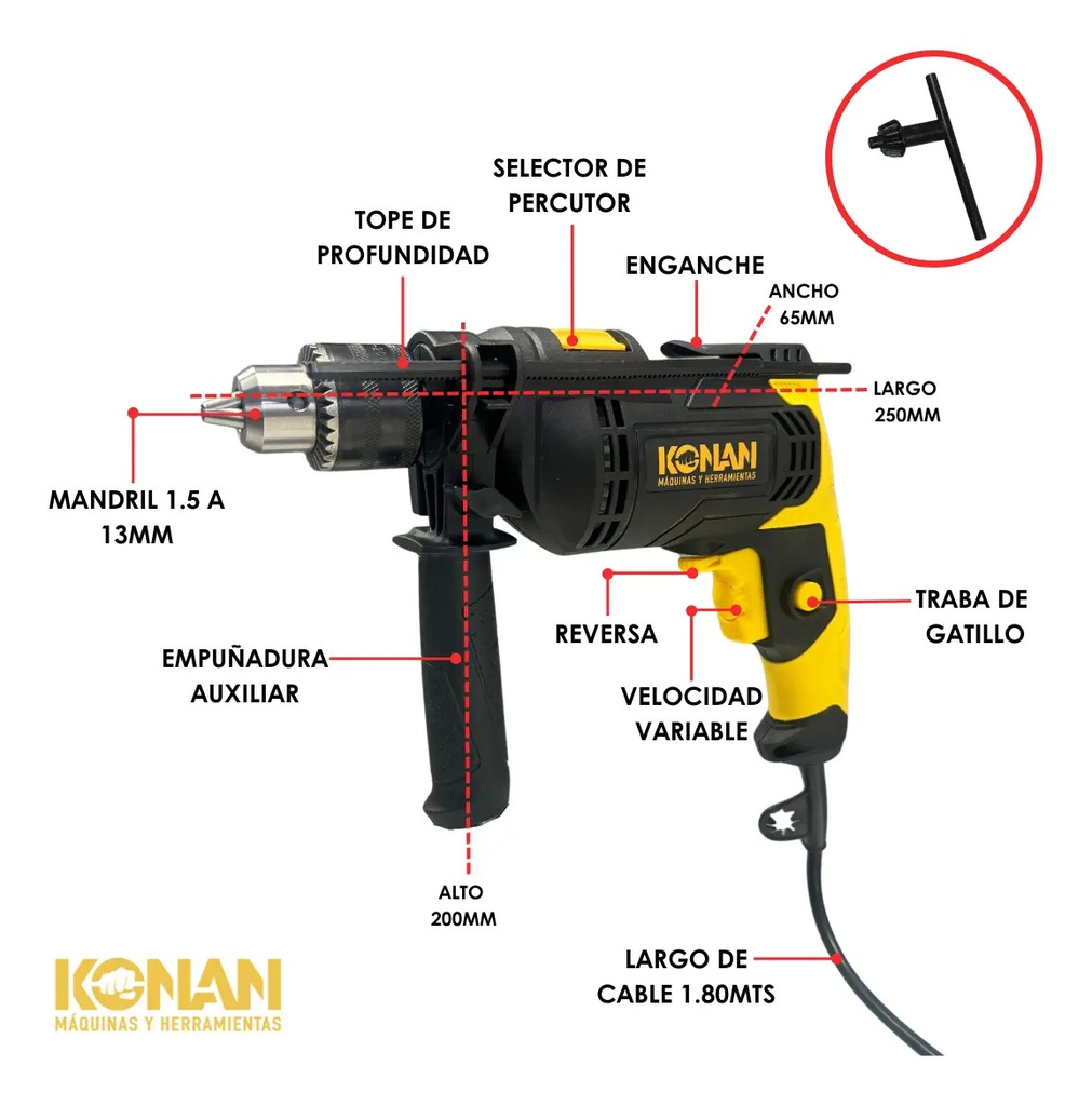 Combo Taladro 750w Y Amoladora Angular 115mm 720w Konan