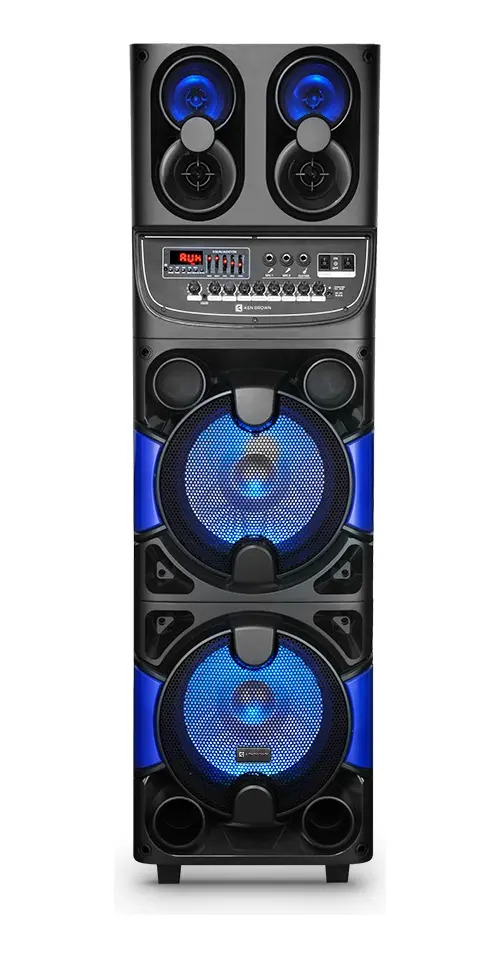 Parlante Portátil Ken Brown Boom 10 Con Bluetooth, Karaoke Y Led, Negro, 40000w Rms, 12v