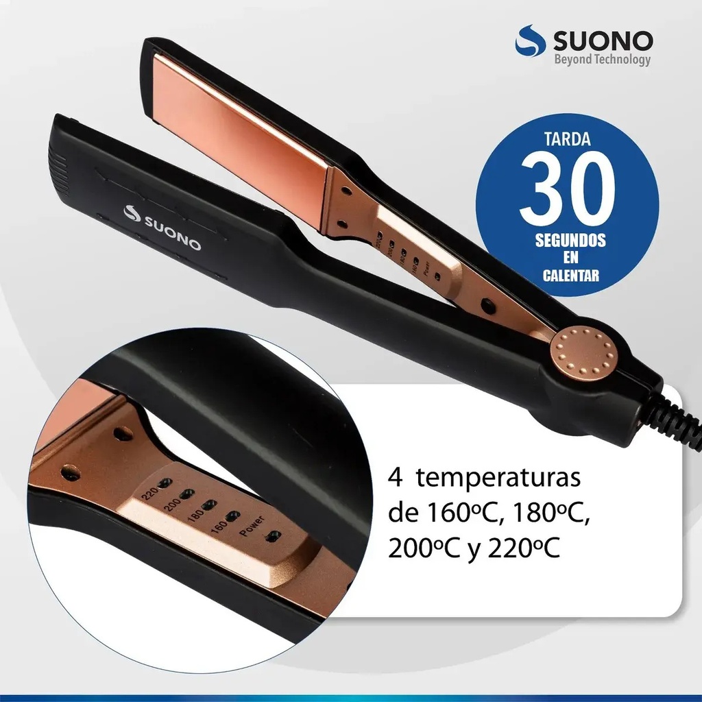 Planchita De Pelo Suono Snpe-1102 Revestimiento Ceramica Negro