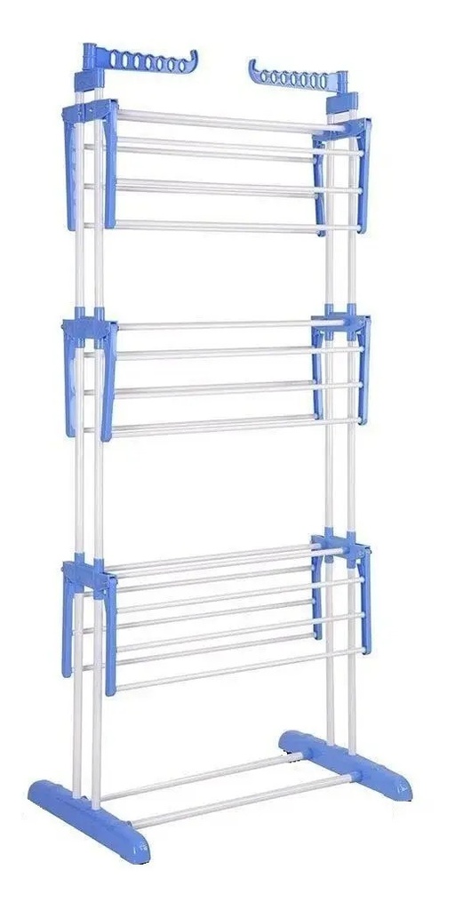 Tender Ropa Vertical Plegable Alas Reforzado 3 Niveles Color Blanco Más Que Sillas Blanco Azul