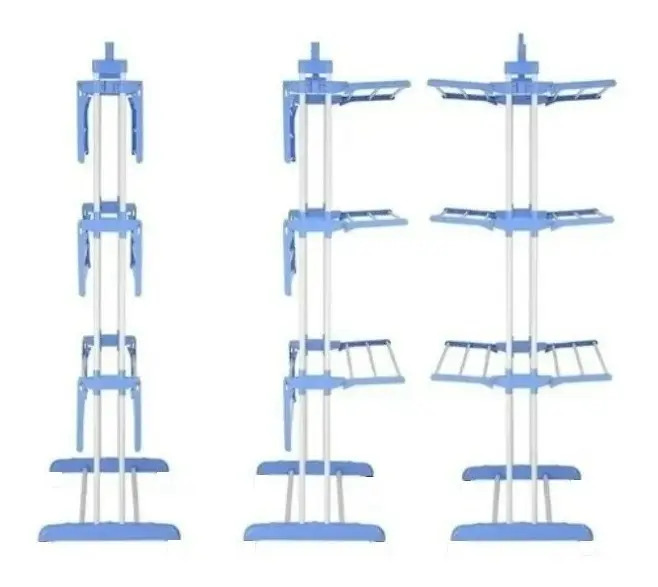 Tender Ropa Vertical Plegable Alas Reforzado 3 Niveles Color Blanco Más Que Sillas Blanco Azul