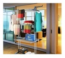 Tender Ropa Vertical Plegable Alas Reforzado 3 Niveles Color Blanco Más Que Sillas Blanco Azul