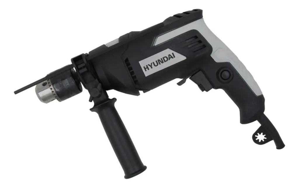 Taladro Percutor Eléctrico De 13mm Hyundai Hho111 550w + Acc Negro 50 Hz