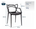 Silla Allegra De Diseño Para Comedor Interior Y Exterior. Estructura De La Silla Negro Asiento Negro Diseño De La Tela Liso