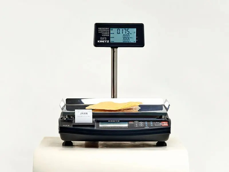 Balanza Comercial Digital Kretz Aura Eco 2 30kg Con Mástil Negro 395 Mm X 250 Mm