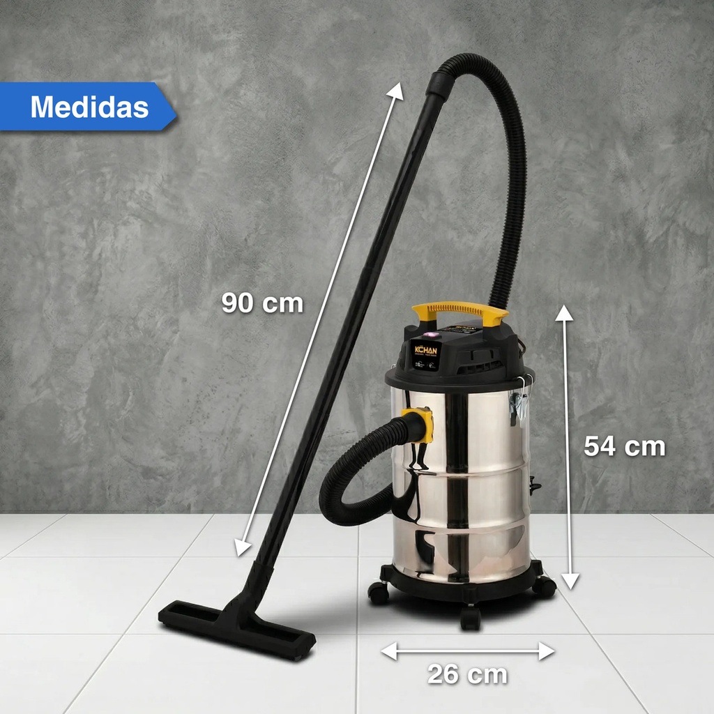 Aspiradora Sopladora Konan 15l 1200w Liquido Polvo Hepa Plateado
