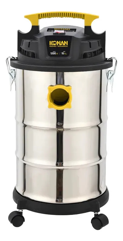 Aspiradora Sopladora Konan 15l 1200w Liquido Polvo Hepa Plateado