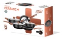 Batería Cocina Cacerola Aluminio X 5 Pzas Cerámica Mta Color Negro