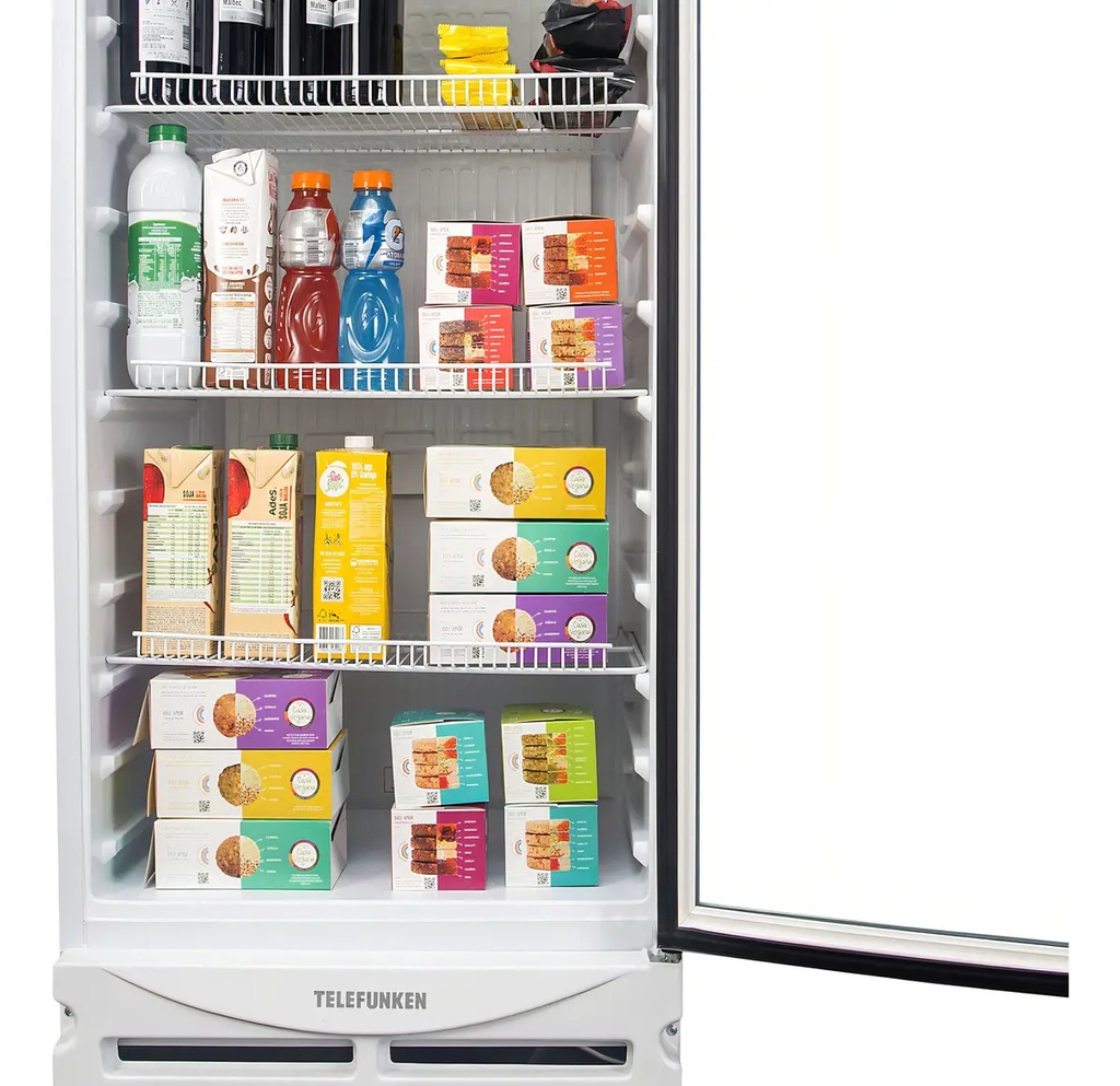 Heladera Exhibidora Telefunken 450l Vidrio Doble Tk-450 Color Blanco