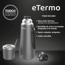 Termo Electrico Peabody Et1001d E-termo 1 Litro Mate Bombilla P1 Gris Oscuro