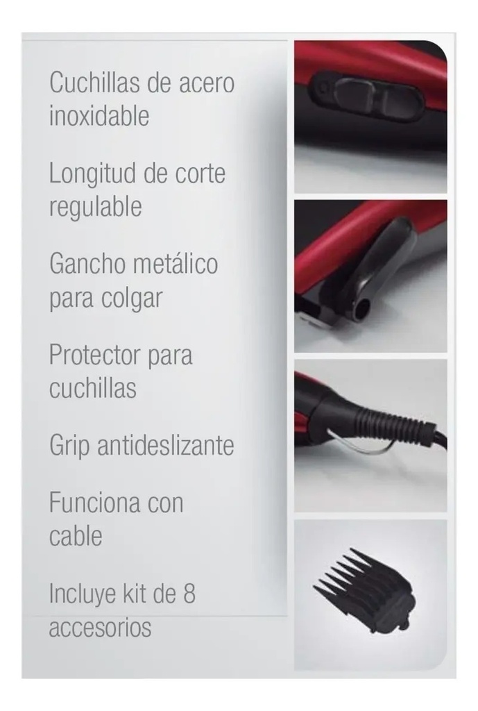 Cortadora De Pelo Ultracomb Bc-4700 220v Roja Y Negra Rojo/negro