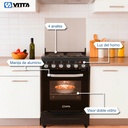Cocina Eléctrica Vitta 50cm Negra/acero