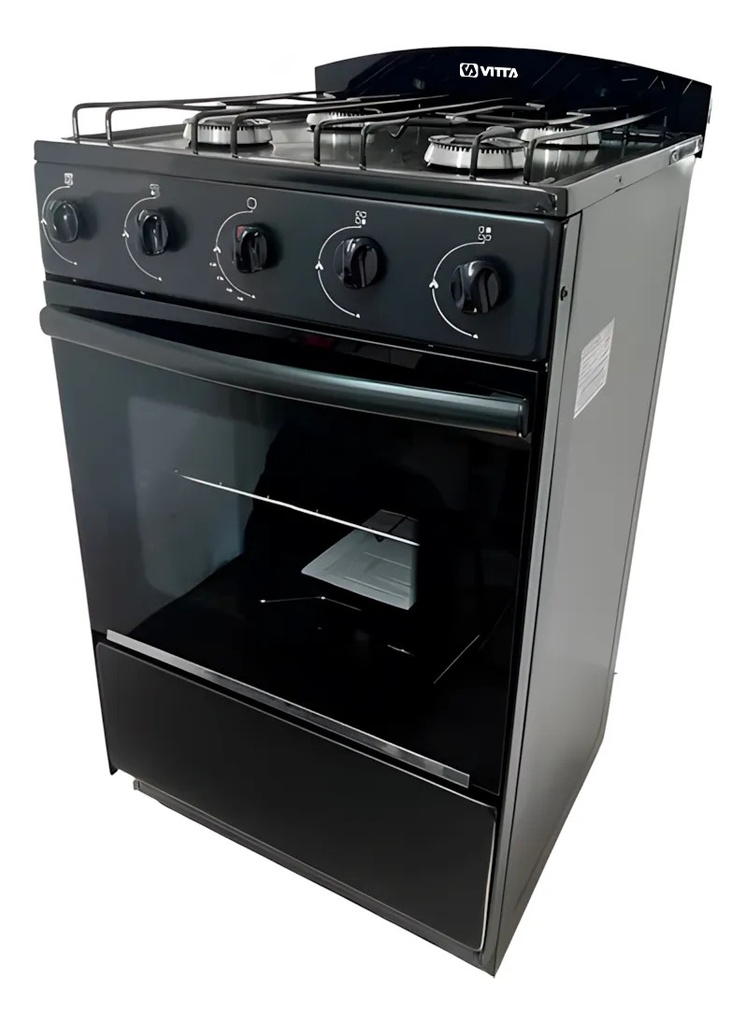 Cocina Vitta Con Visor Sin Parrilla 52cm Gas Envasado Negro