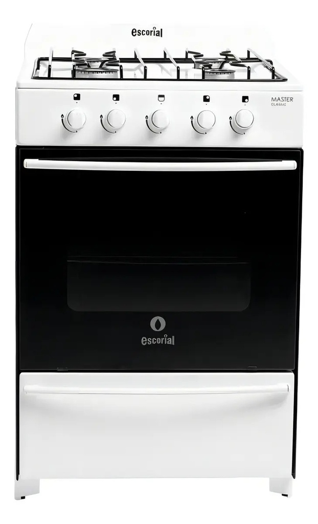 Cocina Gas Envasado Master 4 Hornallas 56cm Escorial Blanco Blanco