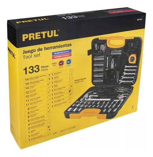 Juego Set De Herramientas 133 Piezas - Puntas Tubos Llaves. Negro