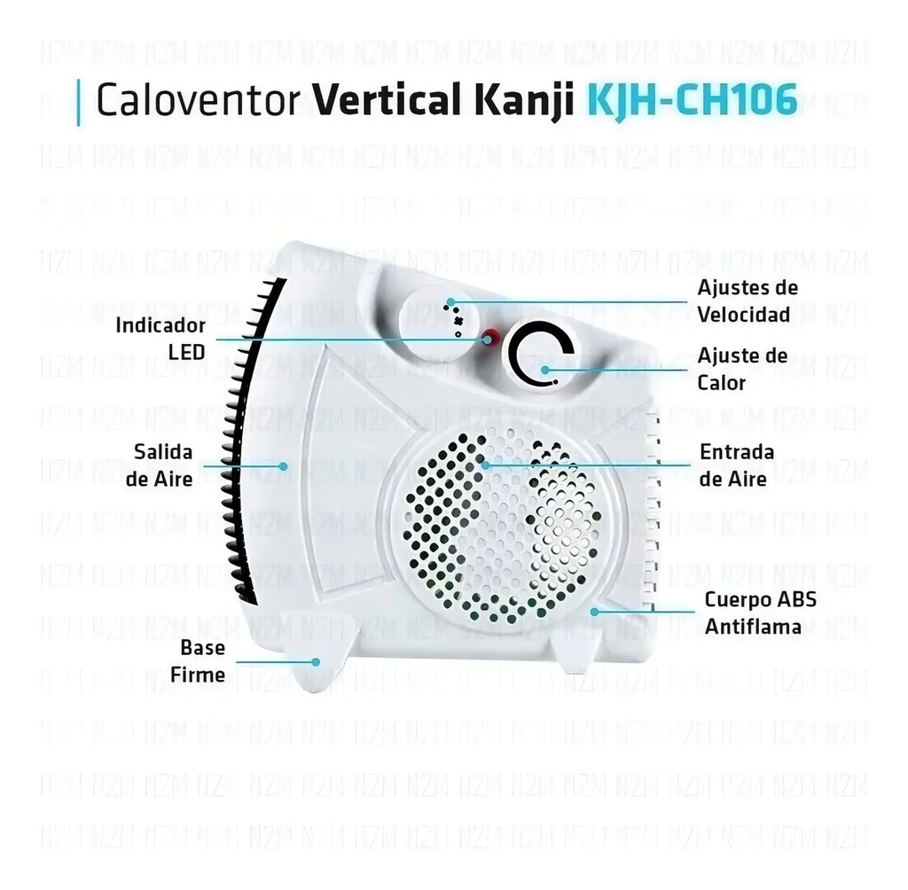 Caloventor Kanjihome Ch106 2niv 2000w Vertical Color Blanco